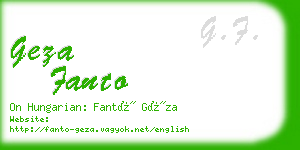 geza fanto business card